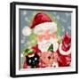 Merry Christmas - Santa And Little Helpers-Stella Chang-Framed Art Print