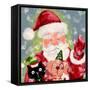 Merry Christmas - Santa And Little Helpers-Stella Chang-Framed Stretched Canvas