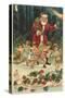 Merry Christmas, Santa with Cherubs-null-Stretched Canvas