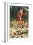 Merry Christmas, Santa with Cherubs-null-Framed Art Print