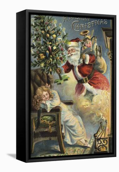 Merry Christmas Santa-Vintage Apple Collection-Framed Stretched Canvas