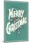 Merry Christmas, Sea Green-null-Mounted Art Print