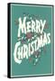 Merry Christmas, Sea Green-null-Framed Stretched Canvas