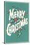 Merry Christmas, Sea Green-null-Stretched Canvas