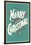 Merry Christmas, Sea Green-null-Framed Art Print