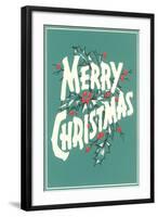 Merry Christmas, Sea Green-null-Framed Art Print