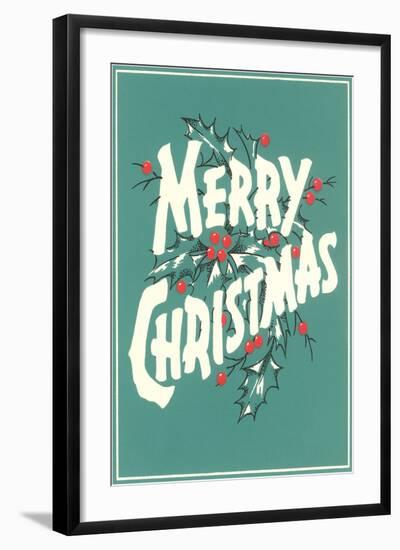 Merry Christmas, Sea Green-null-Framed Art Print