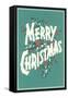 Merry Christmas, Sea Green-null-Framed Stretched Canvas