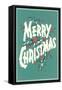 Merry Christmas, Sea Green-null-Framed Stretched Canvas