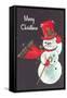 Merry Christmas, Snowman Waving-null-Framed Stretched Canvas