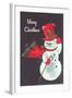 Merry Christmas, Snowman Waving-null-Framed Art Print