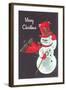 Merry Christmas, Snowman Waving-null-Framed Art Print