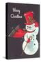 Merry Christmas, Snowman Waving-null-Stretched Canvas
