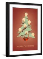 Merry Christmas, Tree with Candles-null-Framed Art Print