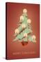 Merry Christmas, Tree with Candles-null-Stretched Canvas