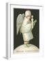 Merry Christmas, Victorian Angel with Candle-null-Framed Art Print