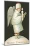 Merry Christmas, Victorian Angel with Candle-null-Mounted Art Print