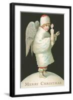 Merry Christmas, Victorian Angel with Candle-null-Framed Art Print