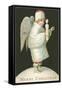 Merry Christmas, Victorian Angel with Candle-null-Framed Stretched Canvas