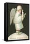 Merry Christmas, Victorian Angel with Candle-null-Framed Stretched Canvas