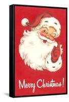 Merry Christmas. Winking Santa Claus-null-Framed Stretched Canvas