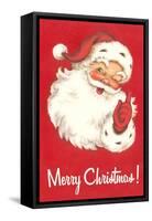 Merry Christmas. Winking Santa Claus-null-Framed Stretched Canvas