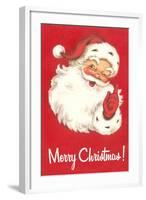 Merry Christmas. Winking Santa Claus-null-Framed Art Print