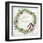 Merry Christmas Wreath and Bird House-Lanie Loreth-Framed Art Print