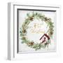 Merry Christmas Wreath and Bird House-Lanie Loreth-Framed Art Print