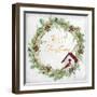 Merry Christmas Wreath and Bird House-Lanie Loreth-Framed Art Print