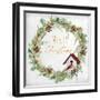 Merry Christmas Wreath and Bird House-Lanie Loreth-Framed Art Print