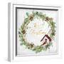 Merry Christmas Wreath and Bird House-Lanie Loreth-Framed Art Print