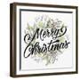 Merry Christmas Wreath Greens-Kim Allen-Framed Art Print