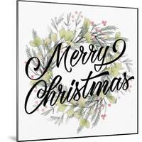 Merry Christmas Wreath Greens-Kim Allen-Mounted Art Print