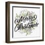 Merry Christmas Wreath Greens-Kim Allen-Framed Art Print