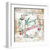 Merry Christmas Wreath-Jace Grey-Framed Art Print