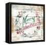 Merry Christmas Wreath-Jace Grey-Framed Stretched Canvas