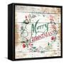 Merry Christmas Wreath-Jace Grey-Framed Stretched Canvas