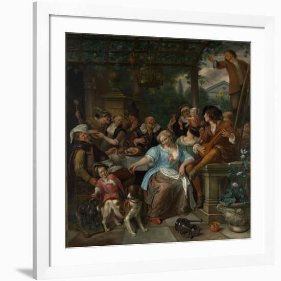 Merry Company on a Terrace, c.1670-Jan Havicksz. Steen-Framed Giclee Print