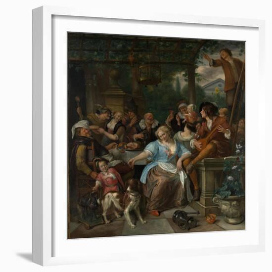 Merry Company on a Terrace, c.1670-Jan Havicksz. Steen-Framed Giclee Print