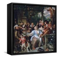 Merry Company on a Terrace, C1673-1675-Jan Steen-Framed Stretched Canvas