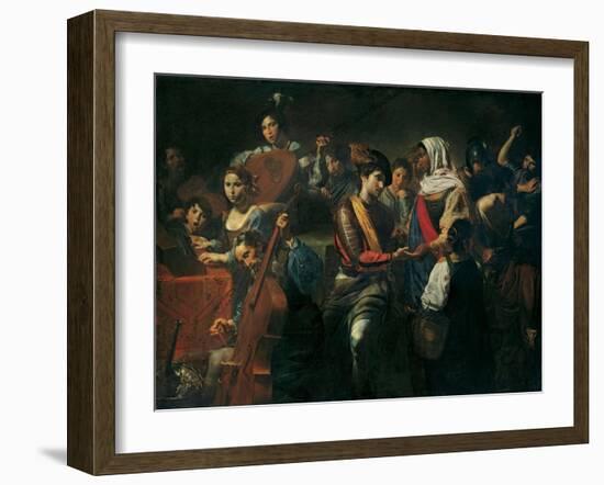 Merry Company with Fortune Teller, 1631-Valentin de Boullogne-Framed Giclee Print