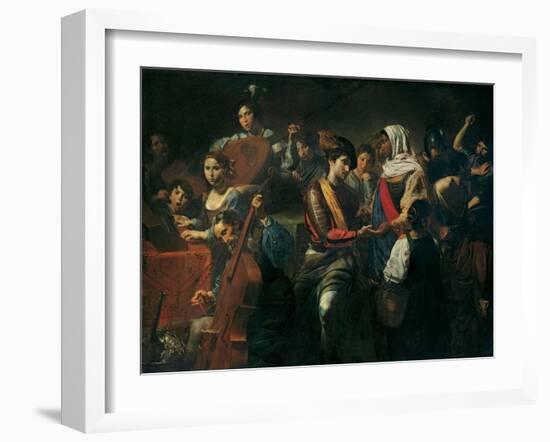 Merry Company with Fortune Teller, 1631-Valentin de Boullogne-Framed Giclee Print