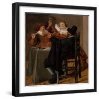 Merry Company with Violinist (Oil on Canvas)-Dirck Hals-Framed Giclee Print