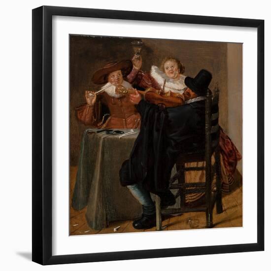 Merry Company with Violinist (Oil on Canvas)-Dirck Hals-Framed Giclee Print