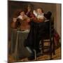 Merry Company with Violinist (Oil on Canvas)-Dirck Hals-Mounted Giclee Print