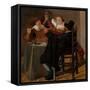 Merry Company with Violinist (Oil on Canvas)-Dirck Hals-Framed Stretched Canvas