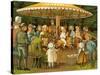 Merry go round or carousel in Paris, Champs Elysees-Thomas Crane-Stretched Canvas
