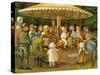 Merry go round or carousel in Paris, Champs Elysees-Thomas Crane-Stretched Canvas