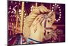 Merry-Go-Round Wooden Horses Toned with a Retro Vintage Instagram Filter Effect-graphicphoto-Mounted Photographic Print
